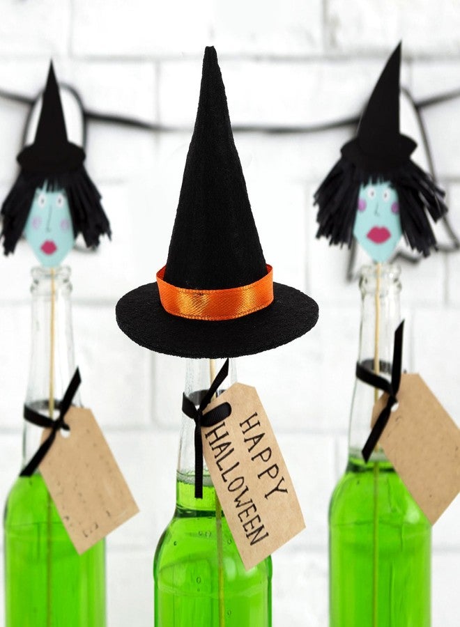 FONDOTIN Miniature Witch Hats 5Pcs Halloween Party Decorations Tiny Doll Hats Non-Woven Fabric for Crafts Diy and Wine Bottle Decor - Image 4
